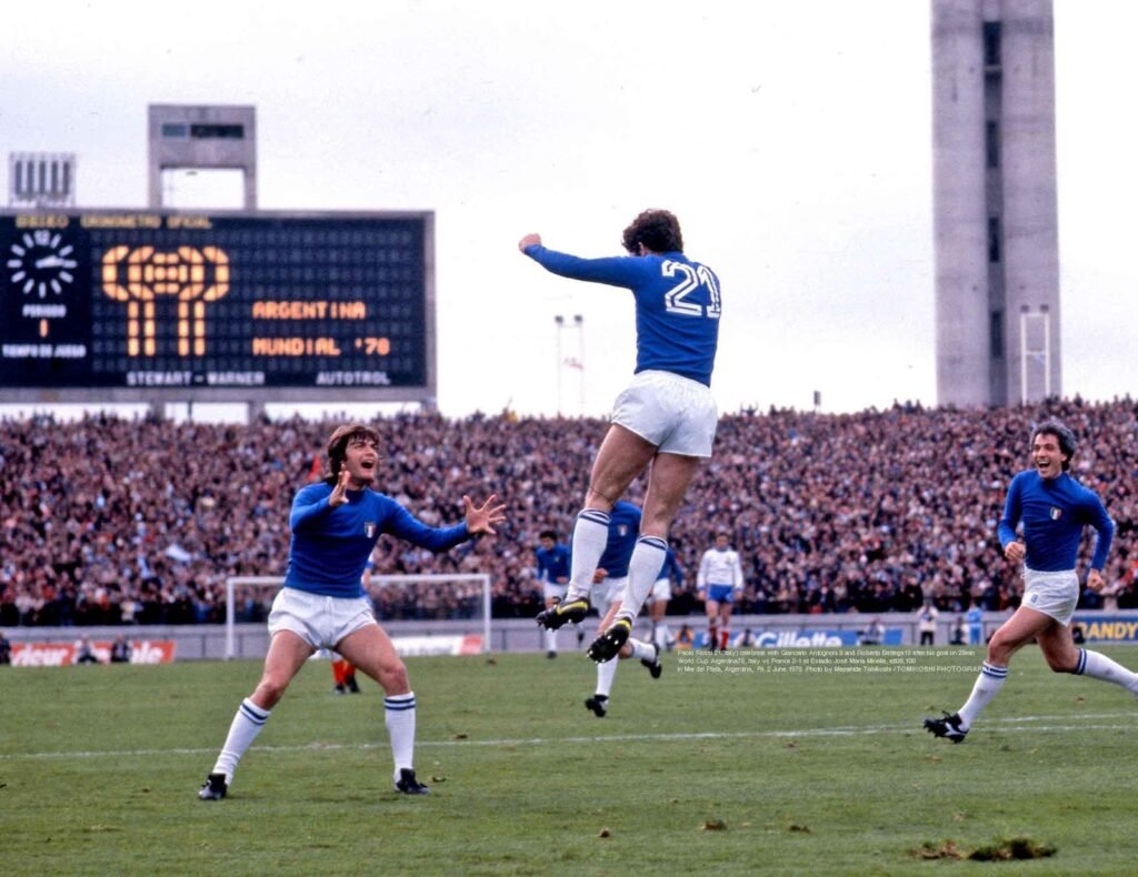 Jugadores festejando en el Minella. Mundial 1978.