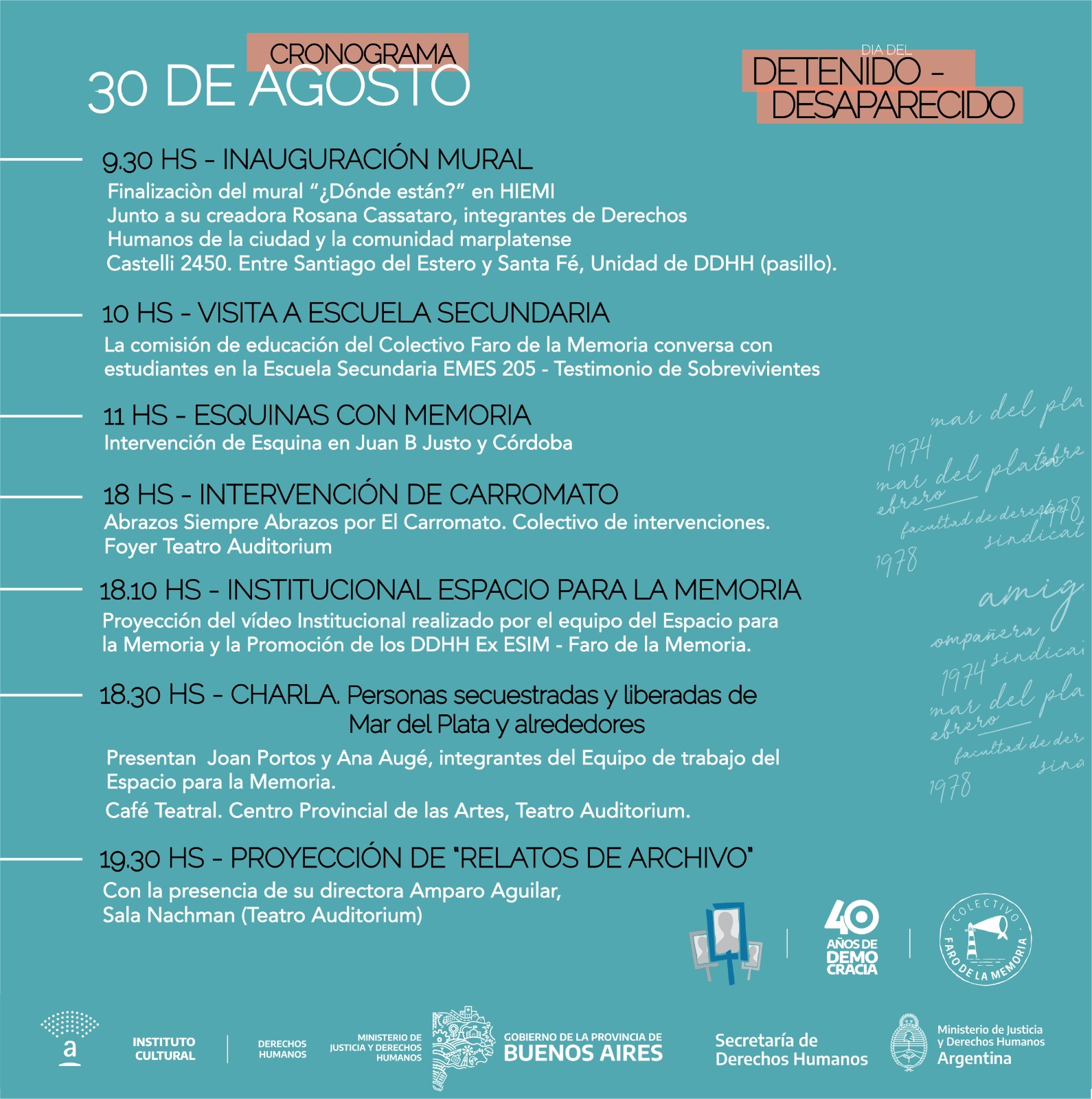 Actividades por el Día Internacional del Detenido Desaparecido