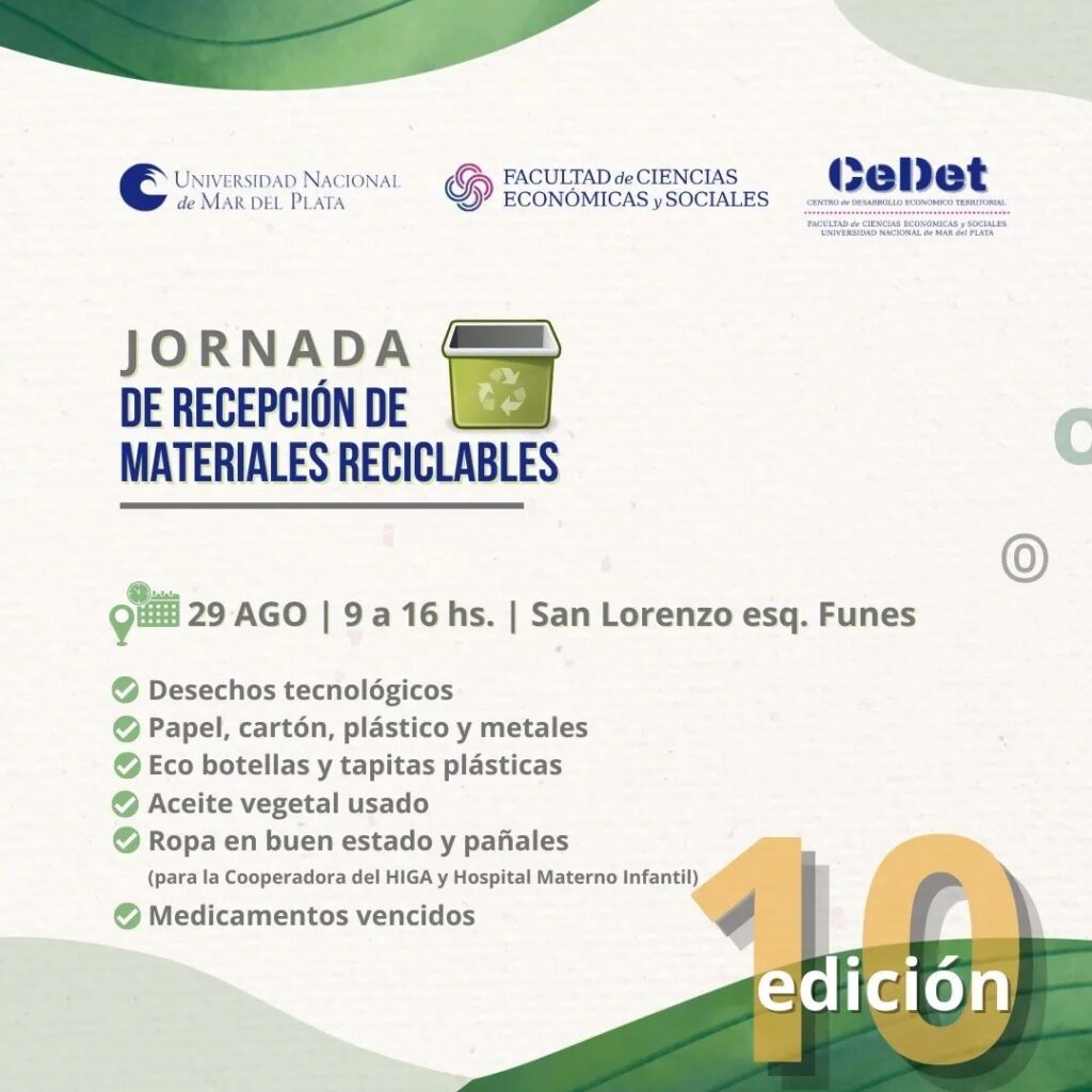 Jornada de Recepción de Materiales Reciclables en la UNMdP