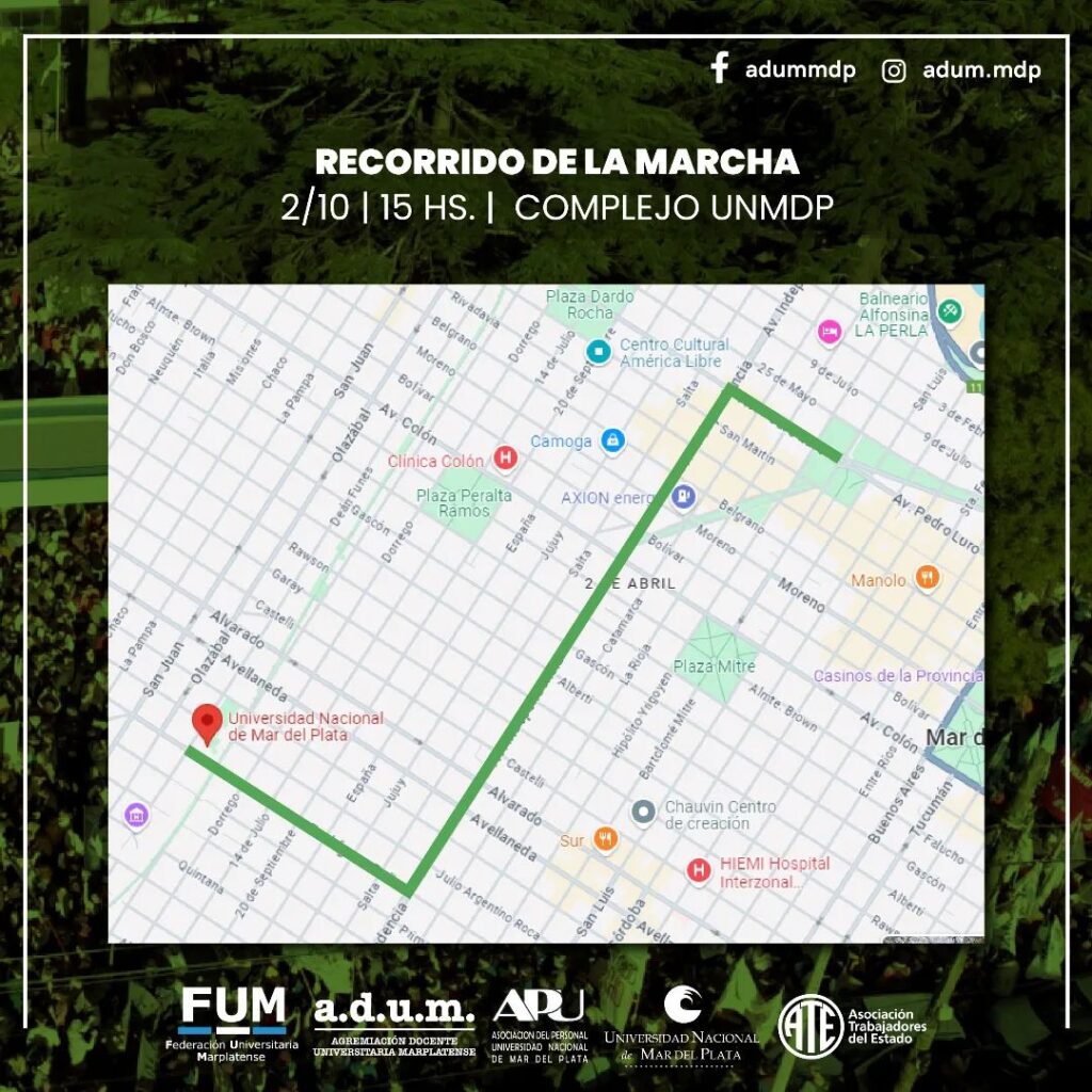Cómo será la marcha universitaria en Mar del Plata