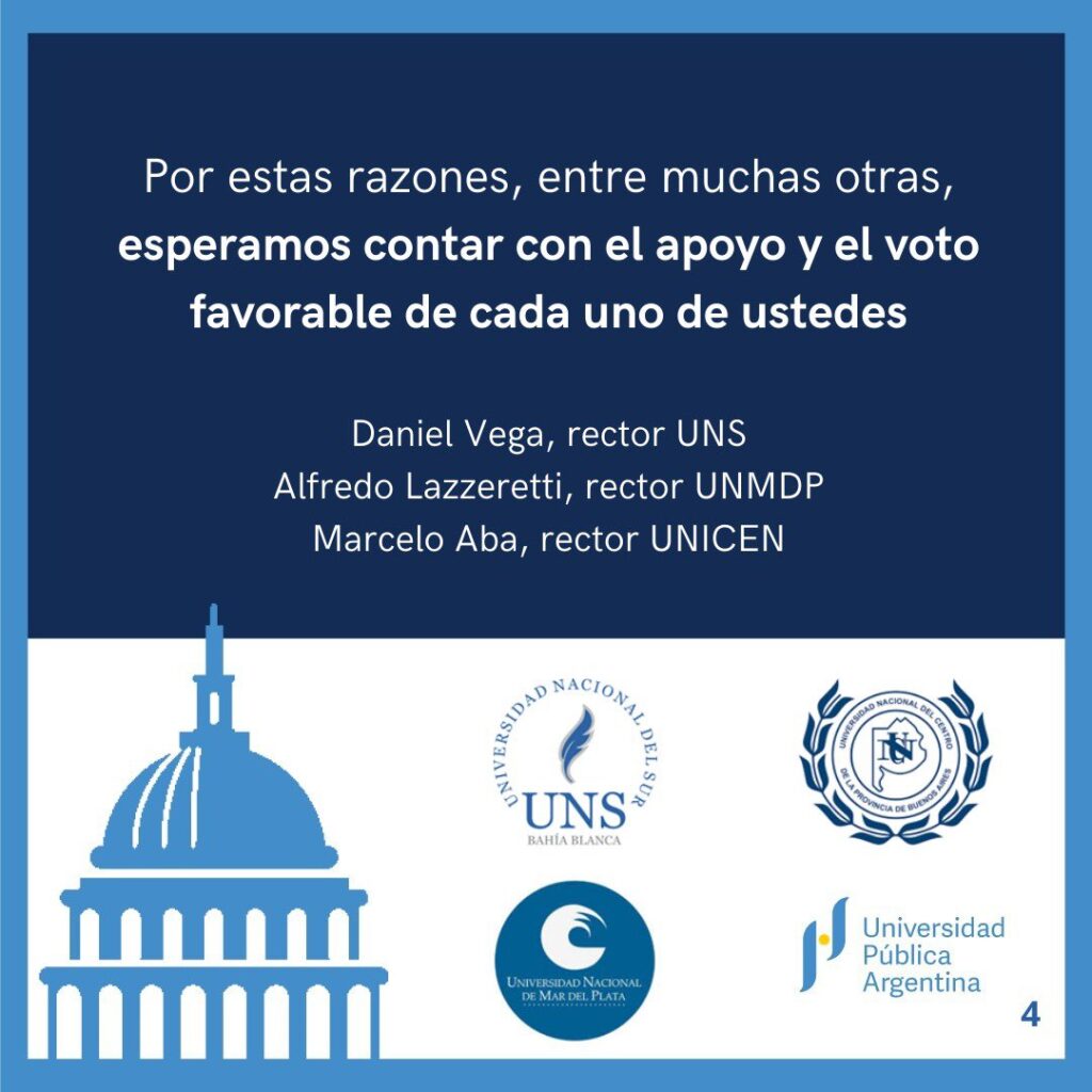 Carta abierta a los diputados nacionales de la región por la Ley de Financiamiento Universitario