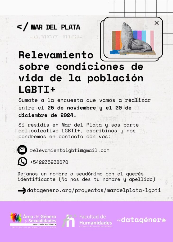 relevamiento sobre las condiciones de vida de la población LGBTI+ en Mar del Plata
